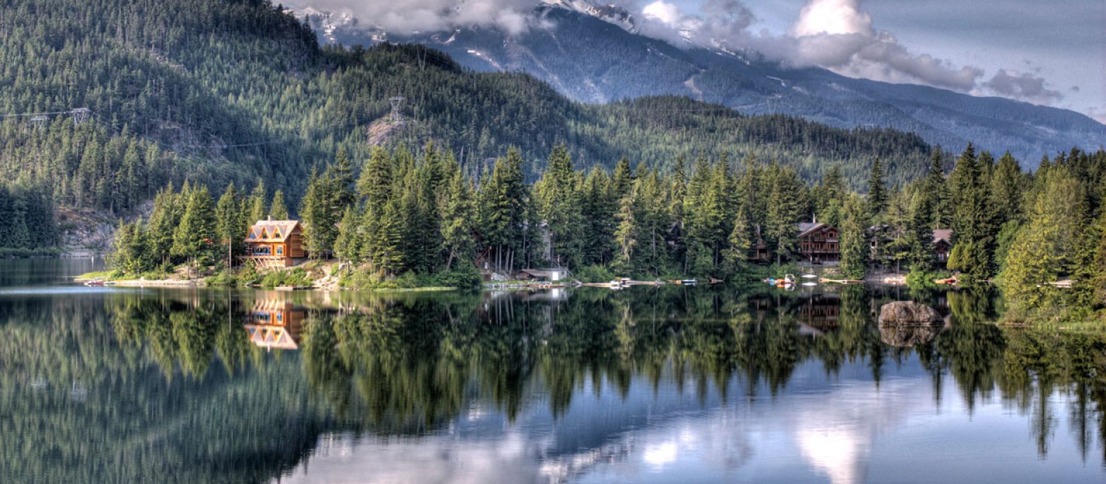 Green Lake, Whistler, British Columbia Houses tucked into the forest along Green Lake in Whistler, BC